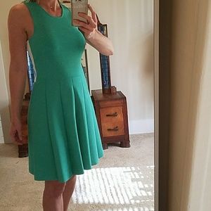 Color Block Fit and Flare Dress w/ Exposed Zipper